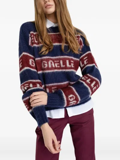 Gaëlle Striped Logo Sweater In Blue
