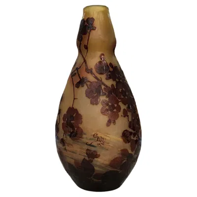 Pre-owned Gaëlle Vase, Sign: Gallé, Style: Jugendstil, Art Nouveau, Liberty In Brown