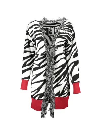Gaëlle Zebra-pattern Cardigan In White