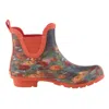 Galleria Enterprises Women's Chelsea Rain Boot In Renoir Le Jardin Rue Cortot A Montmarte In Orange