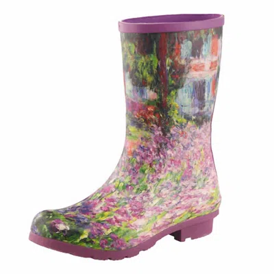 Galleria Enterprises Women's Monet Garden Mid-calf Rain Boot In Lilies In Multi
