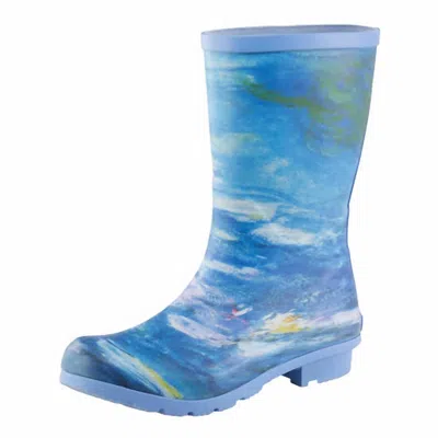 Galleria Enterprises Women's Monet Mid-calf Rain Boots In Water Lilies In Multi