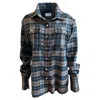 Galleriadele Women's Neutrals Runway Merino Plaid Shirt In Navy In Blue