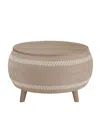 Gallerie Decor Dimensions Drum Coffee Table In Natural Finish