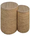 Gallerie Decor Saxony Nesting Coffee Table With Storage In Natural Finish