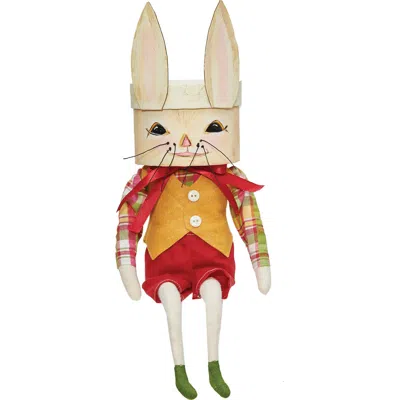 Gallerie Ii 15" Benny Easter Bunny Rabbit Cute Decorative Table Sitter Joe Spencer Figure Figurine In Red