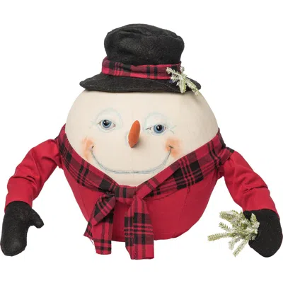 Gallerie Ii Abercrombie Snowman Joe Spencer Gathered Traditions Christmas Art Doll Figure Door Stop In Red