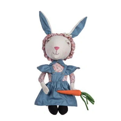 Gallerie Ii Babble Bunny Spring Gathered Traditions Joe Spencer's Figurine Doll 19" In Pink