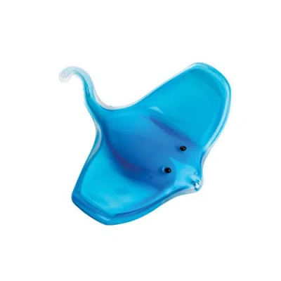 Gallerie Ii Blue Glass Stingray Decorative Small Art Figurine 5.7" X 6"