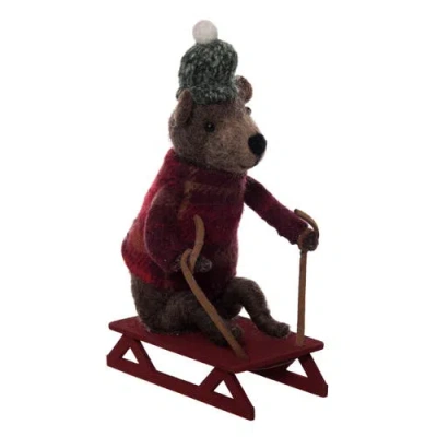 Gallerie Ii Brown Bear On Sleigh Figurine