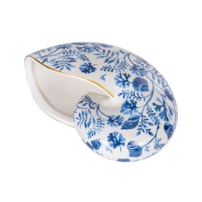 Gallerie Ii Chinoiserie Nautilus Shell Decorative Figurine In Blue