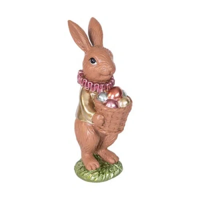 Gallerie Ii Chocolate Polyresin Easter Rabbit Medium Figurine 6.42" In Brown