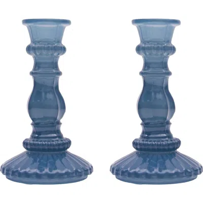 Gallerie Ii Coastal Blues Elegant Glass Candle Holders Set Of 2
