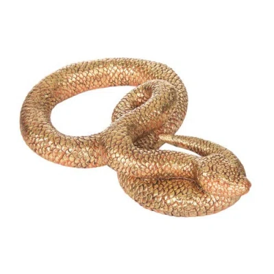 Gallerie Ii Copper Snake Decorative Halloween 13.75" Figurine In Gold