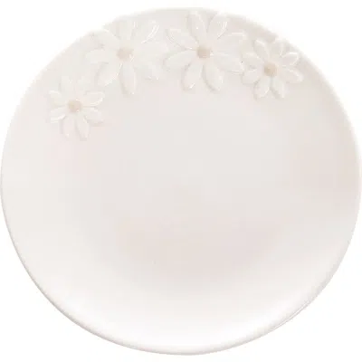 Gallerie Ii Daisy White Ceramic Small Dish Plate 5.5" In Neutral