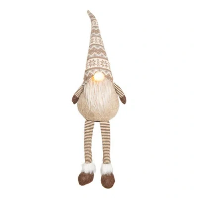 Gallerie Ii Dangle Leg Gnome Figurine W/led In White