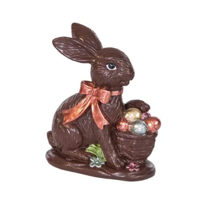 Gallerie Ii Dark Chocolate Polyresin Easter Rabbit Small Figurine 4.88" In Brown