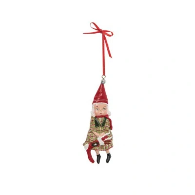 Gallerie Ii "ella" Santa's Helper Christmas Decor Decoration Gathered Traditions Joe Spencer Ornamen In Red