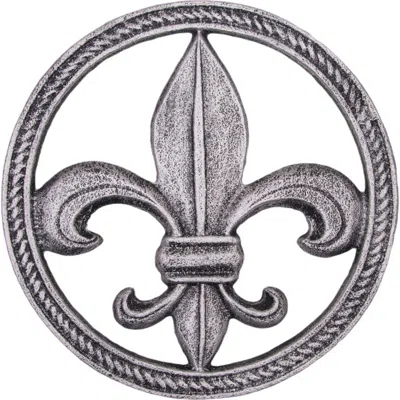 Gallerie Ii Fleur De Lis Metal Serving Kitchen Trivet 7.48" In Silver