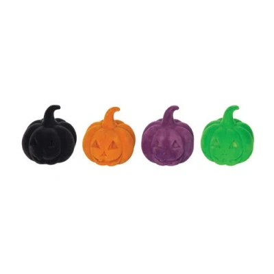 Gallerie Ii Flocked Jack-o-lantern In Box Figurines Assortment Of 12 In Orange