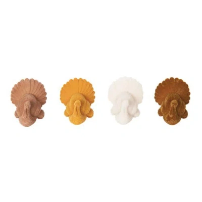 Gallerie Ii Flocked Turkey In Box Figurines Assortment Of 12 In Yellow