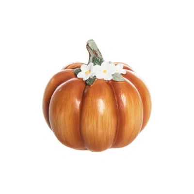Gallerie Ii Harvest Pumpkin Card Holder Small Decorative Figurine 3" In Orange