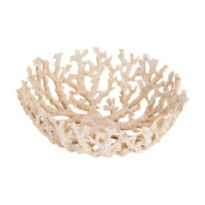 Gallerie Ii Large Coral Coastal Beach Decorative Bowl In Yellow