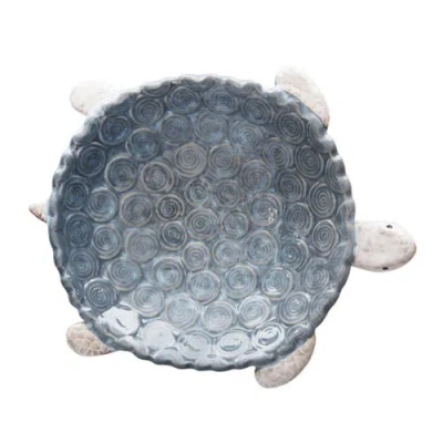 Gallerie Ii Large Sea Turtle Coastal Novelty Decorative Shaped Plate In Gray