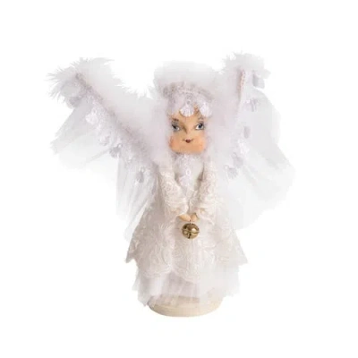 Gallerie Ii Lizette Angel Joe Spencer Gathered Traditions Christmas Art Doll Figure On Stand In White