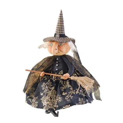 Gallerie Ii Naomi Witch Large Folk Art Halloween Figurine Doll 23" In Multi