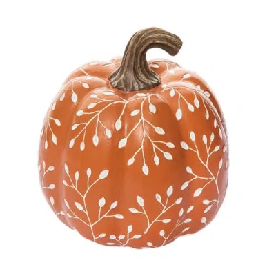 Gallerie Ii Orange Leaf Pumkin Figurine
