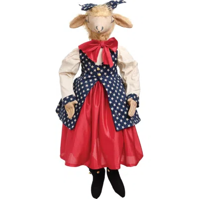 Gallerie Ii Patriotic Gussie Sheep W/ Stars & Stripes Dress Decorative Figurine In Multi