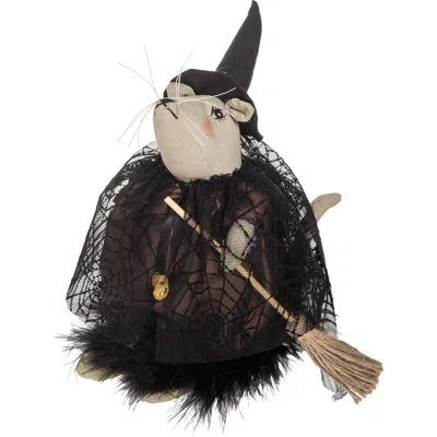 Gallerie Ii Reba Rat Witch With Broom Halloween Joe Spencer Gathered Traditions Figurine In Black