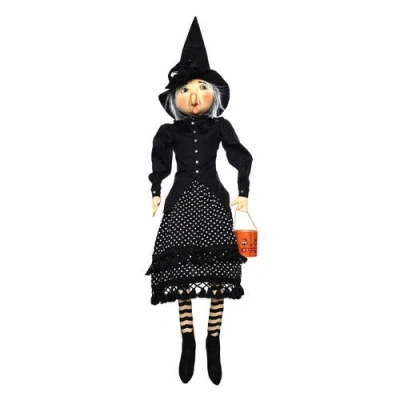Gallerie Ii Rowena Witch Joe Spencer Gathered Traditions Soft Art Doll Fall Autumn Halloween Harvest In Black