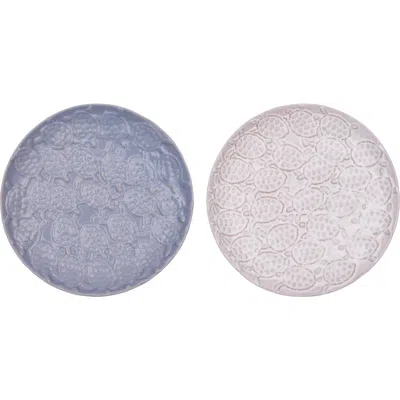 Gallerie Ii Sea Turtle Coastal Embossed Coastal Serving Plates Set Of 2 In Blue