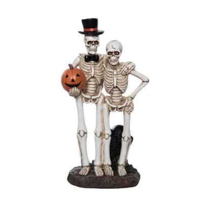 Gallerie Ii Skeleton Couple Figurine In Animal Print
