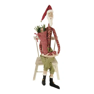 Gallerie Ii Sleepy Time Santa Joe Spencer Gathered Traditions Christmas Art Doll Figurine In Red