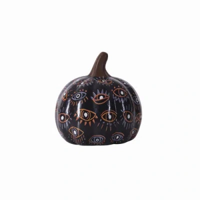 Gallerie Ii Small Black Eye Opening Pumpkin Figurine