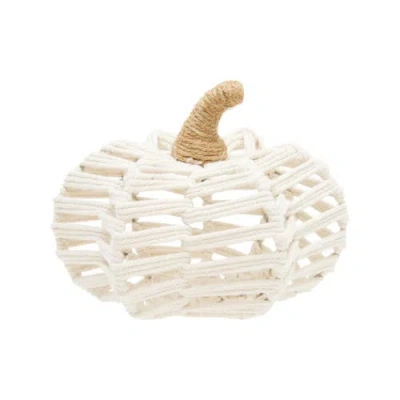 Gallerie Ii Small Jute Pumpkin Figurine In White