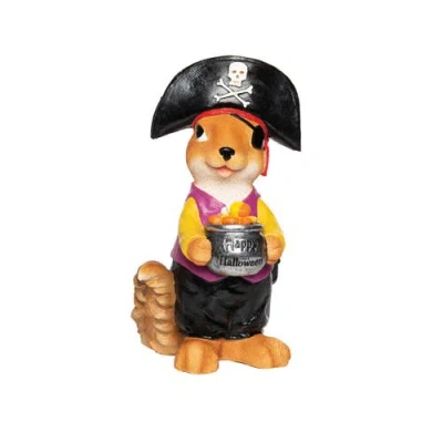 Gallerie Ii Trick Or Treat Pirate Squirrel Halloween Small Figurine In Orange