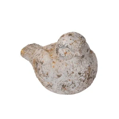 Gallerie Ii Vintage White Cement Bird Figurine In Brown