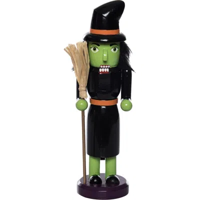 Gallerie Ii Witch Nutcracker Wooden Figurine In Green