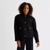 Gallery Boucle Womens Midweight Cropped Jacket In Black
