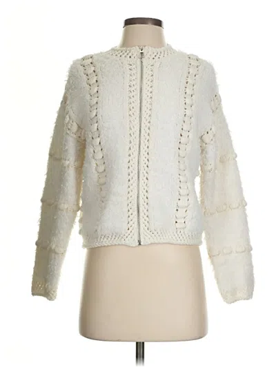 Pre-owned Gallery Cardigan Sweater In White