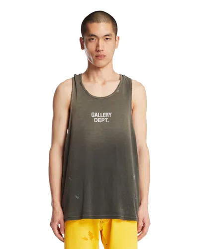 Gallery Department Black Logo Sleeveless Top In Green