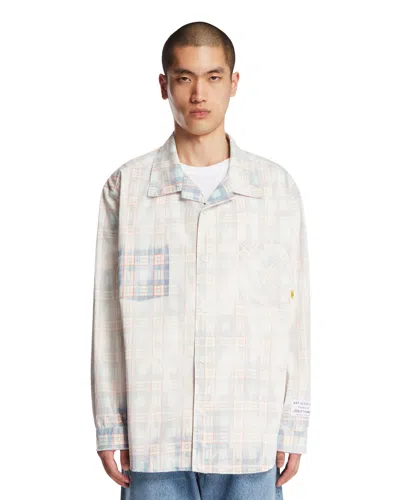 Gallery Department Blue Faded Check Cotton Shirt In White