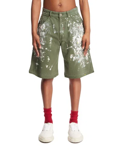 Gallery Department Green Patent-effect Shorts In Brown