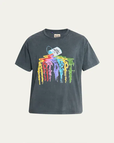 Gallery Department Men's Art Dept Paint Drip Relaxed-fit Graphic T-shirt In Gray