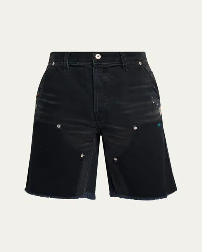 Gallery Department Men's Black Denim Cutoff Carpenter Shorts
