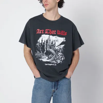 Gallery Dept. Black Washed Atk Castle Cotton T-shirt In Gray